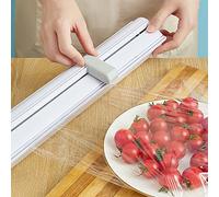 Magnetic Cling Wrap Dispenser ,Cling Film Wrap Dispenser Shrink Cutting Box Kitchen Supplies Gadgets (White)