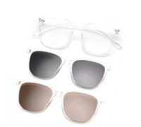 Magnetic Clip on Sunglasses Driving Polarized Sun Glasses Set Square Cat Eye Multifunctional Eyeglasses Frame