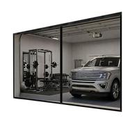 Magnetic Closure Heavy Duty Garage Screen Doors Hands Free, Garage Screen Door Reinforced Magnetic Closure Garage Screen for Carport Patio Sunroom Balcony Porch Gazebo(Black,460x250cm)