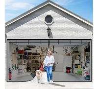 Magnetic Closure Retractable Screen Door, Durable Fly Mesh Barrier with Weighted Bottom, Ideal for Garage, Courtyard, and Studio Protection