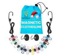 Magnetic Clothesline for Cruise Ship Cabin Approved - Strong Rubber Coated Non-Scratch Magnets, Travel Clothesline for Cruise Ship