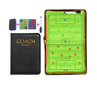 Magnetic Coaching Board, Half & Full Field Foldable PU Football Tactics Folder with Magnets, Marker & Eraser for Football Coaches