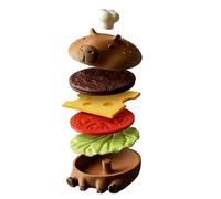 Magnetic Coaster Set, Stackable Table Mat, 5.1x4.33 Inches Cup Rug with Cute Design, 3D Printed Drinks Mat, Capybara Coasters with Hamburger Style, Table Coaster for Home and Office