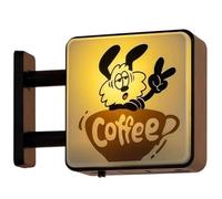 Magnetic Coffee Lamp Refrigerator Magnet, Coffee Neon Sign, Cute Cat Night Light, Retro Cafe Sign, Vintag Decor for Home, Bar, Coffeehouse, Fridge, Coffees Lovers Gift