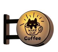 Magnetic Coffee Lamp Refrigerator Magnet, Coffee Neon Sign, Cute Cat Night Light, Retro Cafe Sign, Vintag Decor for Home, Bar, Coffeehouse, Fridge, Coffees Lovers Gift
