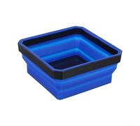 Magnetic Collapsible Silicone Screw Organizer Tray 4.5 Inch Foldable Bowl for Nuts Bolts and Small Parts Storage Multiple Color Options(blue)