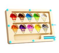 Magnetic Color and Number Maze Wooden Sorting Puzzle Board for Toddlers Kids Activity Preschool Learning Counting Games Girls Boys Gift Travel Toy Senior Cognitive Therapy Board