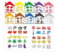 Magnetic Colour Sorting 10 Pack Magnetic House Color Sorting Set