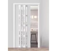 Magnetic Concertina Door PVC & Acrylic Folding Sliding Panel for Garage Cupboard Kitchen Laundry Room Bedroom Divider (74x80in / 188x203cm)