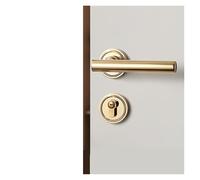 Magnetic Concierge Door Lock Indoor Black and Gray Bedroom Silent Magnetic Split Lock Home Simple Door Handle(Gold,Magnetic Lock)