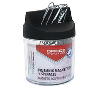 Magnetic Container for Clips Office Products Round with Clips Transparent/Small Office Accessories/Type-Magnetic/Kind-for Paper Clips/Material-Plastic/Colour-Transparent