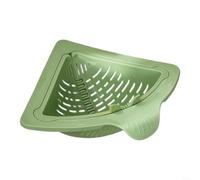 Magnetic Corner Sink Strainer Basket Made of Plastic for Kitchen Waste and Tableware, Quick-Drying Open Design, Space-Saving Triangle Shape, Easy to Clean, for Sink Oils, White/Green (Green)
