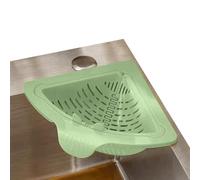 Magnetic Corner Sink Strainer Basket - No Drill Triangular Drain Filter with Twist-Open Bottom, Kitchen Food Waste Catcher & Sponge Holder, for Garbage Disposal Fruit Veggie Washing Home Kitchen