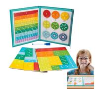 Magnetic Counters Math Manipulatives - Colorful Fraction Magnetes and Rainbow Maths Resources | Bonus Symbol Magnets Set for Kids Learning, School and Classroom Teaching Tools