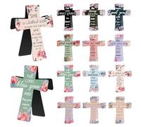 Magnetic Cross Bookmarks,12/16/24 Pcs Magnetic Cross Bookmarks Christian,Bible Bookmark with Inspiration Sayings, Gifts for Bible Study, Readers, Teachers, Students (A-12PCS)