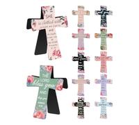 Magnetic Cross Bookmarks, 12 Pcs Christian Verse Bookmarks with Flowe Pattern, for Books and Reading, for Women, Students, School, Study Group, Church Gift