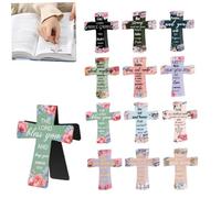 Magnetic Cross Bookmarks Christian Magnetic Bookmarks Bible Verse Book Marks with Inspiration Sayings 12Pcs for Readers Teachers Students.