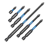 Magnetic Cross Screwdriver Bit, 62HRC Alloy Steel Anti-Slip Drill Head for Electric Screwdrivers, Phosphated Black 1/6PCS