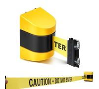 Magnetic Crowd Control Barrier 5/10M, [CAUTION - DO NOT ENTER] Wall Mounted Retractable, Fixed Safety Cordon Barrier, Queuing Safety Tape Cordon, for Queue Lines, Indoor/Outdoor Use/Airports(5m)