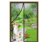 Magnetic ct Door 60x175cm Auto-Close Mesh ain for Patio Balcony & Cellar Doors Black Fly Net with Strong Magnet Easy Airflow & Convenient
