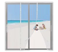 Magnetic ct Screen 165 x 215 cm White Easy to Install Automatic Closing Door Curtain for Indoor & Patio Fly & Pest Protection Doorway Shield