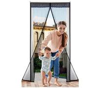 Magnetic ct Screen Curtain 210x200cm (83x79in) Fly Repellent for Sliding Indoor & Patio Doors Easy Install Black Keeps Bugs Out