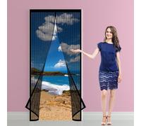 Magnetic ct Screen Door 93 x 205 cm Fly & Mosquito Protection for Balcony Basement and Patio Doors Durable Black Mesh Bug Barrier