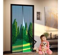 Magnetic ct Screen Door 93x191 cm No Drill Adhesive Installation Black Fly Screen for Living Room & Patio Door Easy to Install Durable Bug Protection