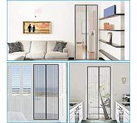 Magnetic ct Screen for & Doors 200x205cm No Drill Installation Automatic Close Pet & Child Proof Curtain for Living Room Balcony Terrace White