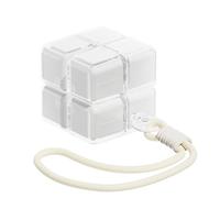 Magnetic Cube Pill Storage Box, 6-Compartment Food Grade Pill Box, Free of bisphenol A - shatterproof, sealable, Detachable Cube Pill Box, with Travel Lanyard