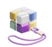 Magnetic Cube Pill Storage Box, 6-Compartment Food Grade Pill Box Without bisphenol A - shatterproof, sealable, and Detachable Magic Cube Pill Box with Travel Lanyard