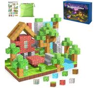 Magnetic Cubes STEM Building Blocks for Kids - Montessori Toys | 100, 150, 208pcs Sets with Mini Mystery Figurines, Educational Gift for Boys & Girls Ages 3+ (Rainforest Expedition, 208.0, pcs)