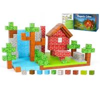 Magnetic Cubes STEM Building Blocks for Kids - Montessori Toys | 100, 150, 208pcs Sets with Mini Mystery Figurines, Educational Gift for Boys & Girls Ages 3+ (Home Farm, 150.0, pcs)