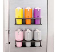 Magnetic Cup Holder for Fridge, 2 Pack Water Bottle Storage for Stanley | Strong magnetic cup rack fits up to 40oz tumblers, Dual-mount on fridge or wall, heavy duty & space-saving organizer
