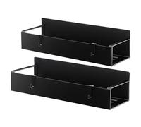 Magnetic Cup Holder Tray, Fridge Side Organizer, 2-Piece Shelf Rack, Non-Drilling Design, Strong Magnet Mount, for Kitchen Microwave Rv Bathroom Apartment Use, 11.42x3.74x2.8 Inches