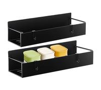 Magnetic Cup Holder Tray - Two-Piece Mug Stand Solution, Space-Saving Storage Shelf - Minimalist Rack Design| Small Apartment Theme, Easy Relocation Feature, Kitchen Bathroom Coffee Machine Fridge Org