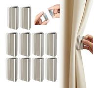 Magnetic Curtain Clips - 10 Pairs Curtain Magnets Closure Set for Light-Blocking, Hold Curtains Closed, Detachable Buckle, No Drill, Privacy Protection for Indoor and Outdoor Patio Curtains