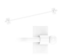 Magnetic Curtain Rod for Metal Door, 44 cm to 85 cm Adjustable Magnetic Towel Bar Holder for Refrigerator, No Drill Portable Towel Hanger for Kitchen Cupboards Windows RVs(White)