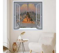 Magnetic Curtain Screen 175 x 80 cm with Powerful Magnets & Full Frame Magic Tape, Keep Bugs Out & Lets Fresh Air in Mosquito Insects Screen Mesh for All Types of Windows, Grey