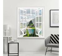 Magnetic Curtain Screen 200 x 120 cm with Powerful Magnets & Full Frame Magic Tape, Keep Bugs Out & Lets Fresh Air in Insect Protection Curtain for All Types of Windows, White