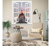 Magnetic Curtain Screen 98 x 70 cm with Powerful Magnets & Full Frame Magic Tape No Gap, Lets Fresh Air in, Keep Bugs Out Duty Fly Screen Curtain for All Types of Windows, White