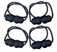 Magnetic Curtain Tie Backs 4 Pack, Modern Simple Style, 8 Colour Options, Decorative Magnetic Curtain Holders For Home Hotel Office Window Drapery Decoration(Black)