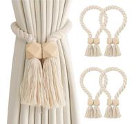 Magnetic Curtain Tieback,4Pcs Magnetic Curtain Tie Backs,Curtain Tiebacks Buckles Holdbacks Holder,Curtain Holders for Boho Bedroom Decor,Modern Simple Curtain Holdback for Home Office Decorative
