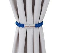 Magnetic Curtain Tiebacks, Cotton Rope Tie Backs for Curtain Boho Style Hand Weave Decorative Rope Curtain Holdbacks for Home & Office Window Drapery F4-MHCKBD