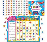 Magnetic Daily Chore Chart, Dry Erase Task Board-One Chart & 80 Jelly Stickers, Behavior Reward Chart System Monster-Themed Behavior Tracker for Kids’ Daily Routine, Potty Training