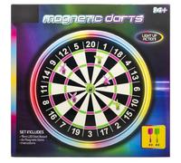 Magnetic Dart Board Game with 6 Safe Darts - 41cm LED Light Up Dartboard for Kids and Adults, Indoor Family Fun, Safe Magnetic Darts Toy Set