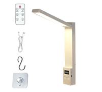 Magnetic Desk Light Remote Control, Foldable Rechargeable Table Lamp, 7.6 Inch Compact Size with Dimmable Brightness, ABS Housing Lighting Device Accessory, Home Accessories for Study Reading Office