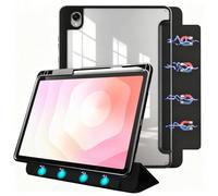 Magnetic Detachable Case Suitable For Samsung Galaxy Tab S11 11inch SM-X730/736B 2025 With Pen Slot Clear Acrylic Back Cover(Black)