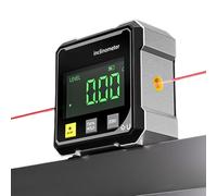Magnetic Digital Angle Finder with Electronic Laser, 2025 Upgraded 4-sided Magnetic Dual Laser, Digital Level with LCD Display, Angle Measuring Instrument with Tilt Measurement Laser Level