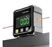 Magnetic Digital Angle Finder with Electronic Laser, 2025 Upgraded 4-sided Magnetic Dual Laser, Digital Level with LCD Display, Angle Measuring Instrument with Tilt Measurement Laser Level